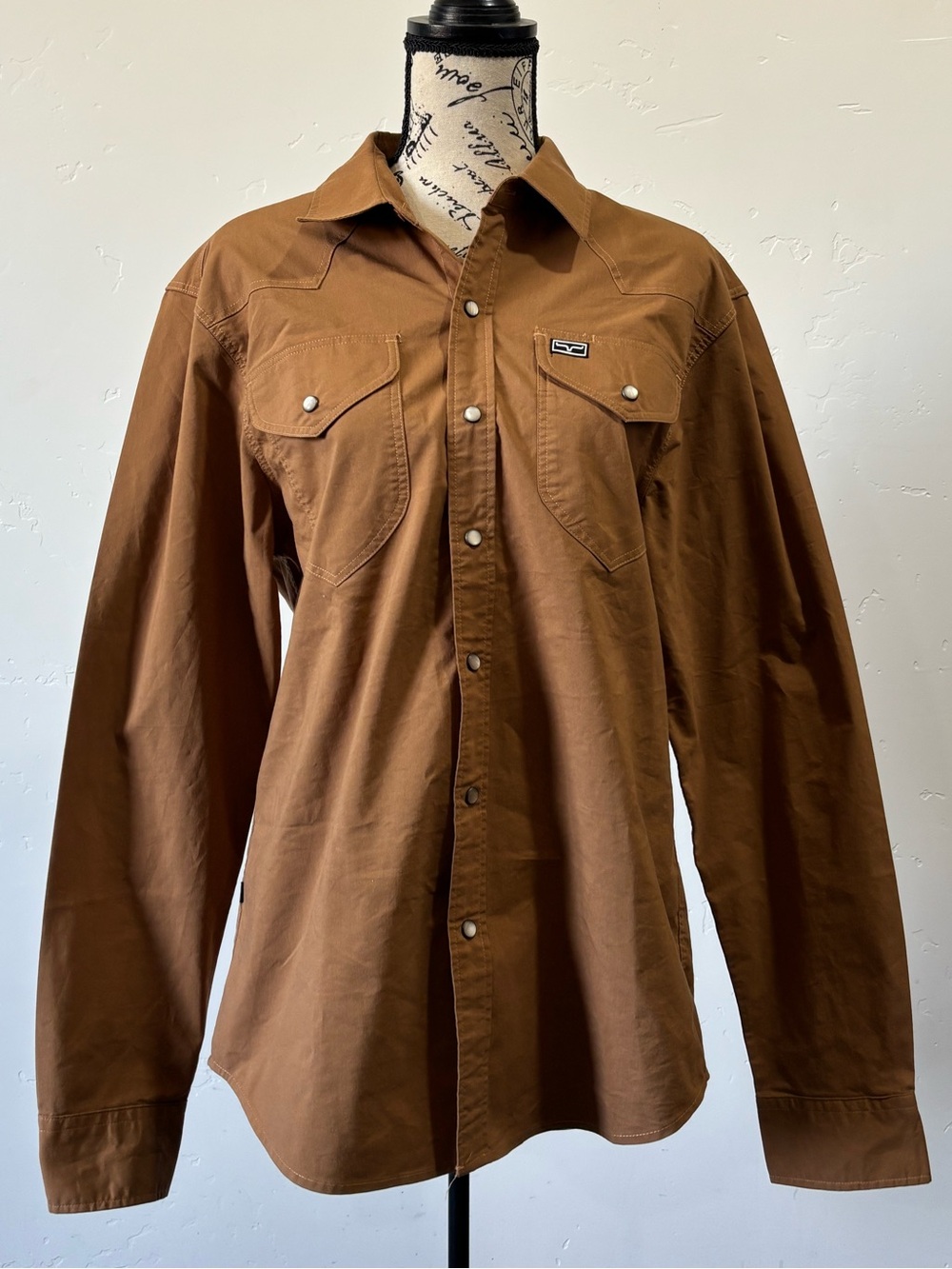 Kimes Ranch blackout dress shirt snap button long sleeve size small